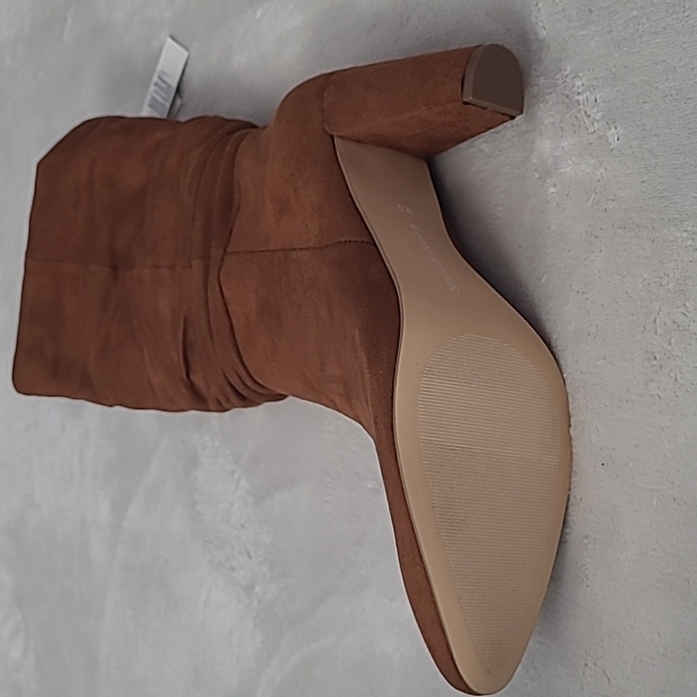 Banana Republic Womens 8.5 Vegan Suede Leather Slouchy Boot Brown Preppy Boho - Picture 3 of 15